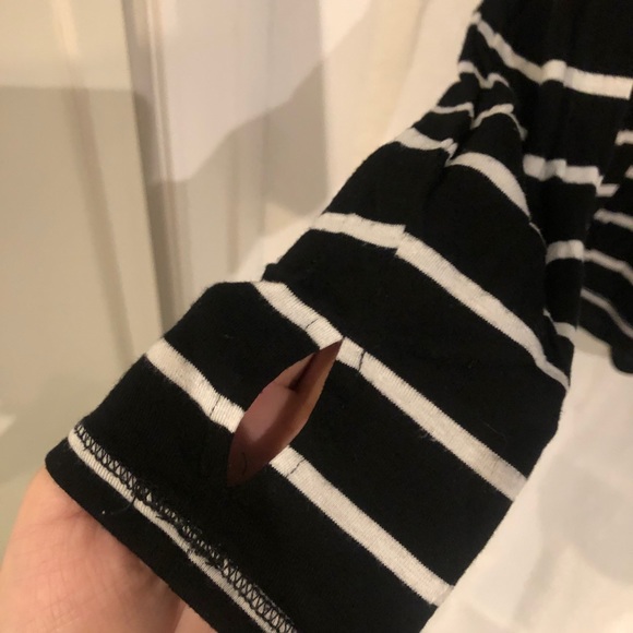 Super Soft Long Sleeve V Neck Striped Shirt - Picture 2 of 2